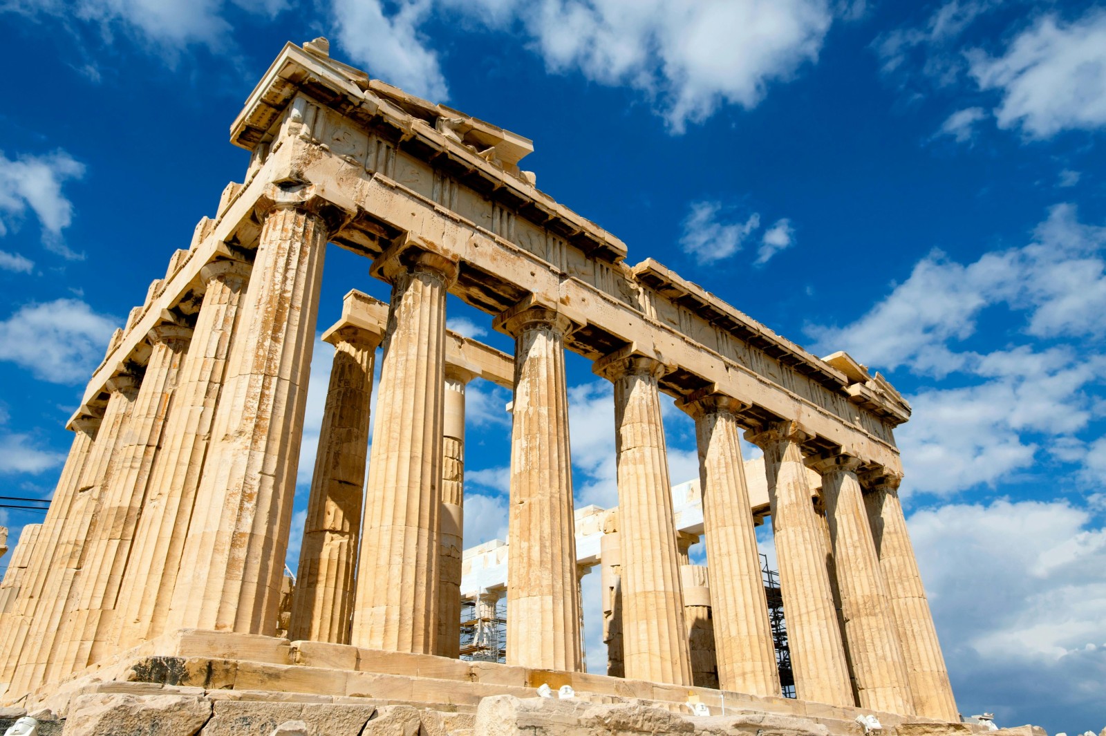 A Photo of Ancient Greek architecture featuring fluted columns