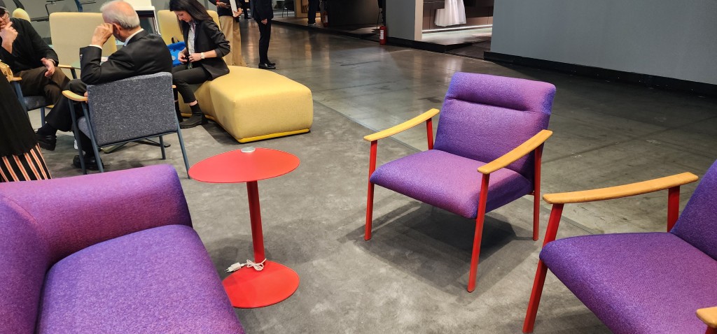 Purple chairs at Salone Internazionale del Mobile di Milano