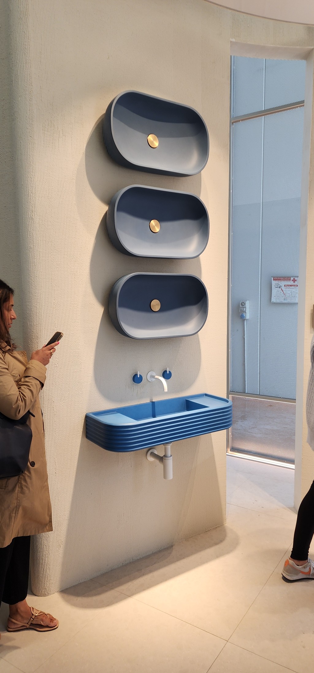 Blue sinks at Salone Internazionale del Mobile di Milano